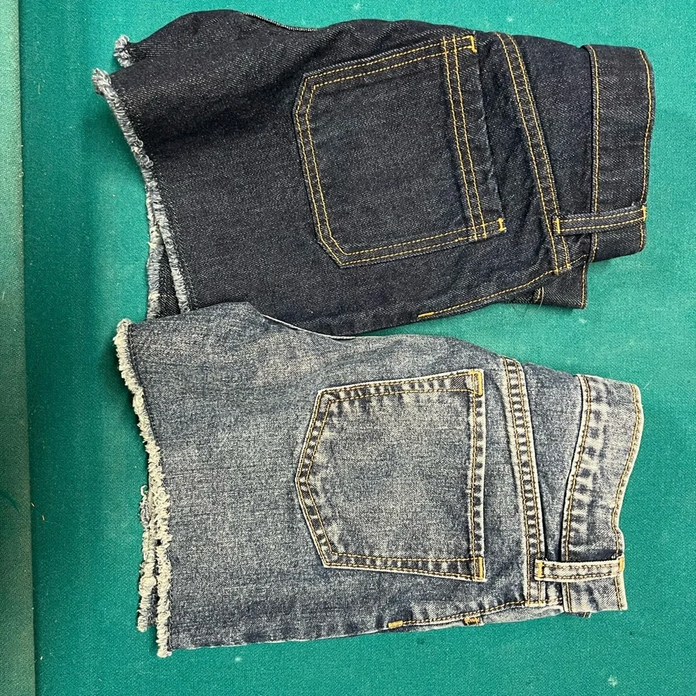 Old Navy Girls Denim Shorts - Dark Blue and Light Blue one pair NWT size 12